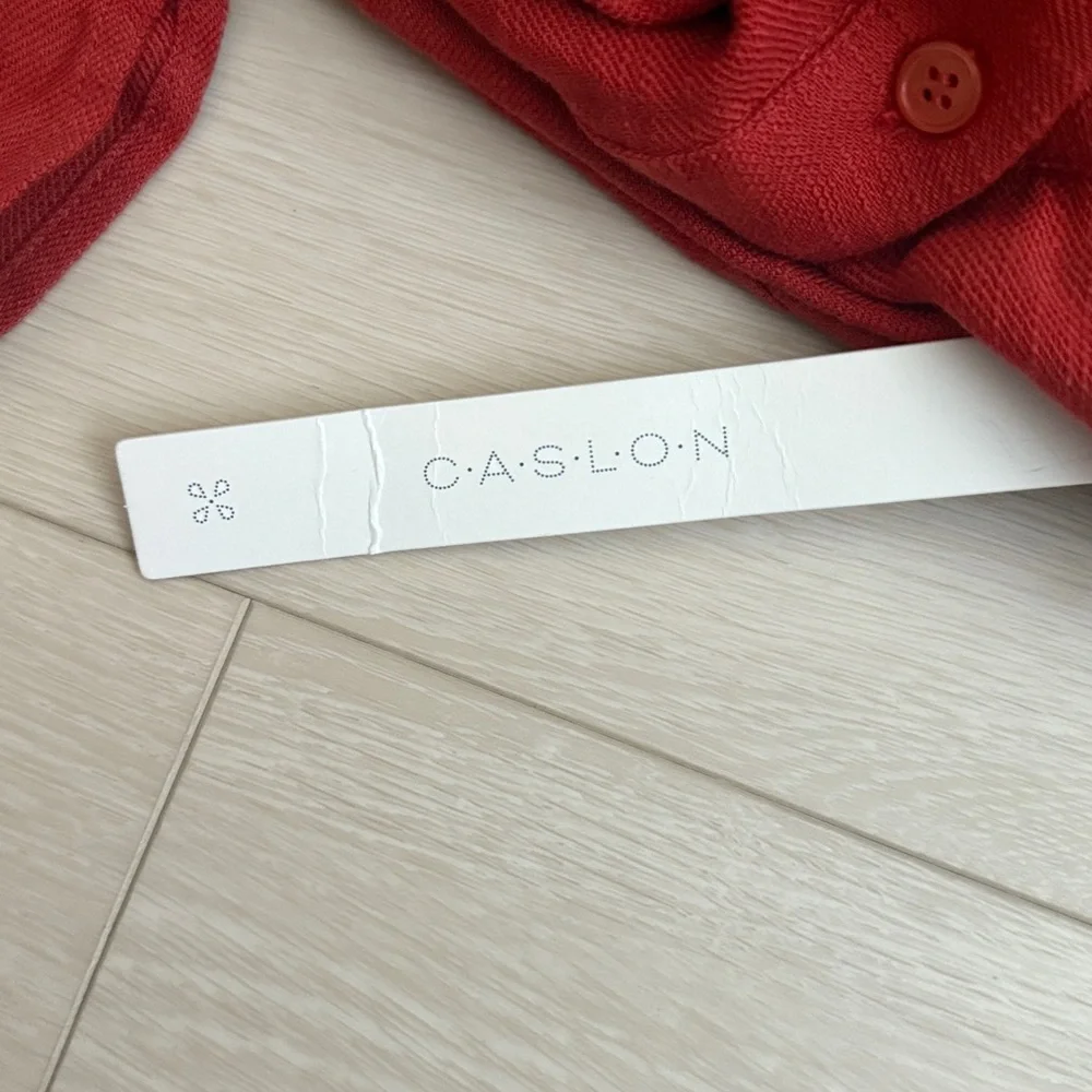 Caslon Women's High Low Red Orange Dress - Picture 3 of 10